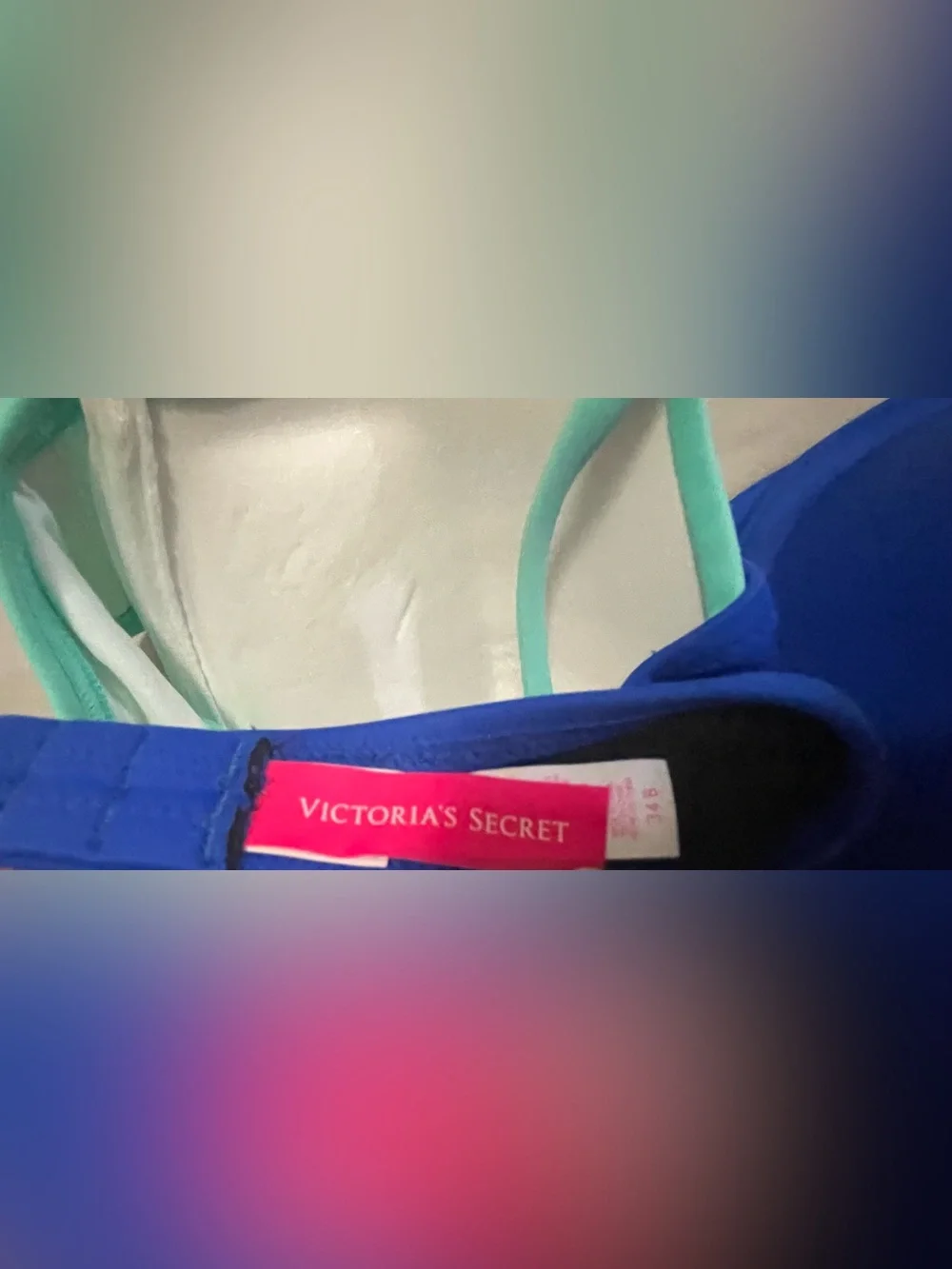 Victoria's Secret Padded Bikini Tops in Royal Blue and Mint